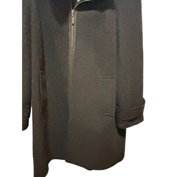 Hilary Radley 100% wool long gray jacket coat winter lined pleated women's sz 14 - Picture 3 of 11